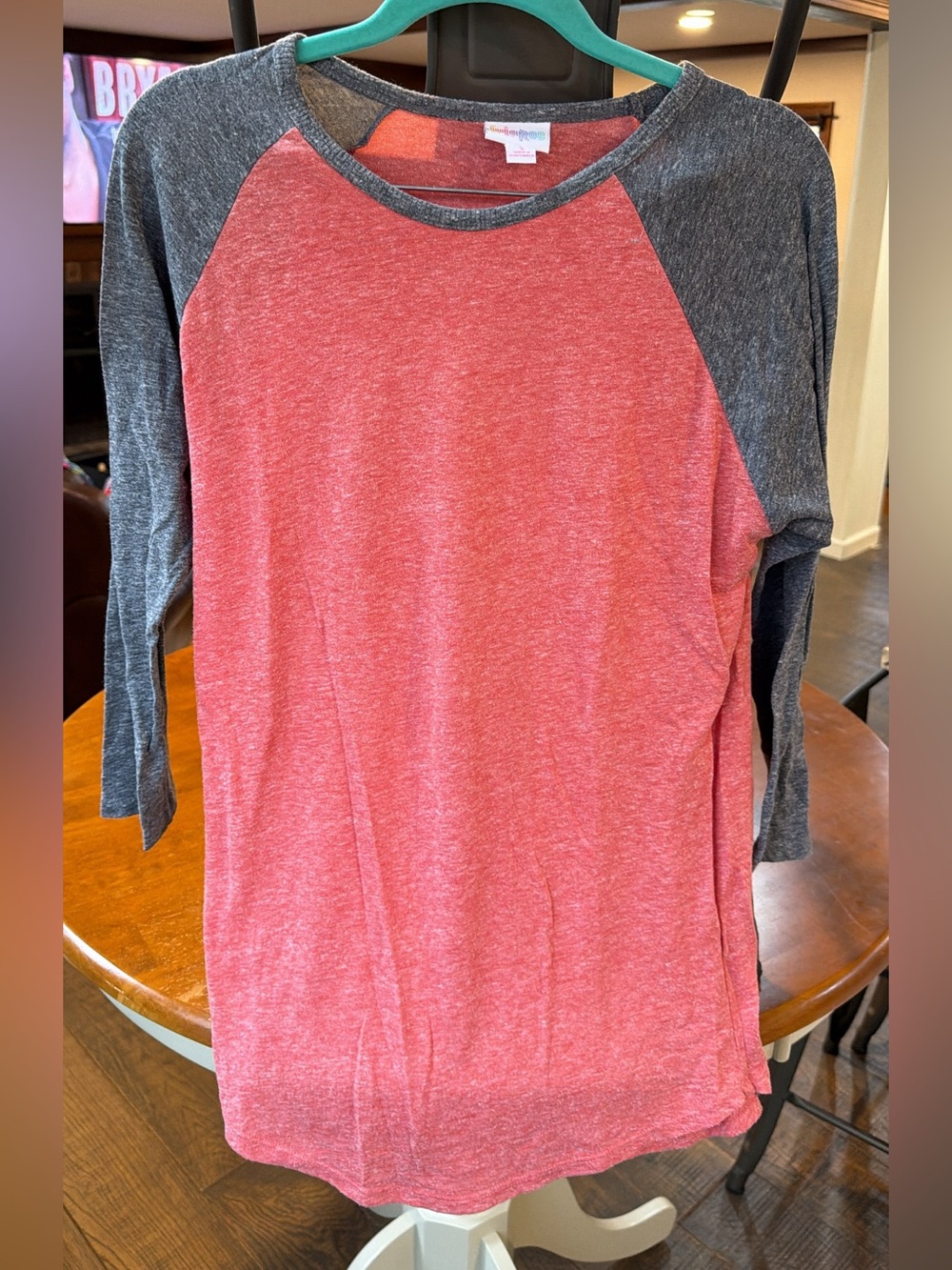 Lularoe coral baseball tee